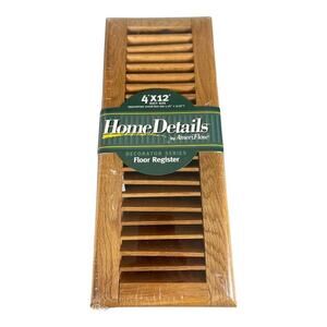NIP Home Details By Ameriflow Wood Floor Register 4”x 12”